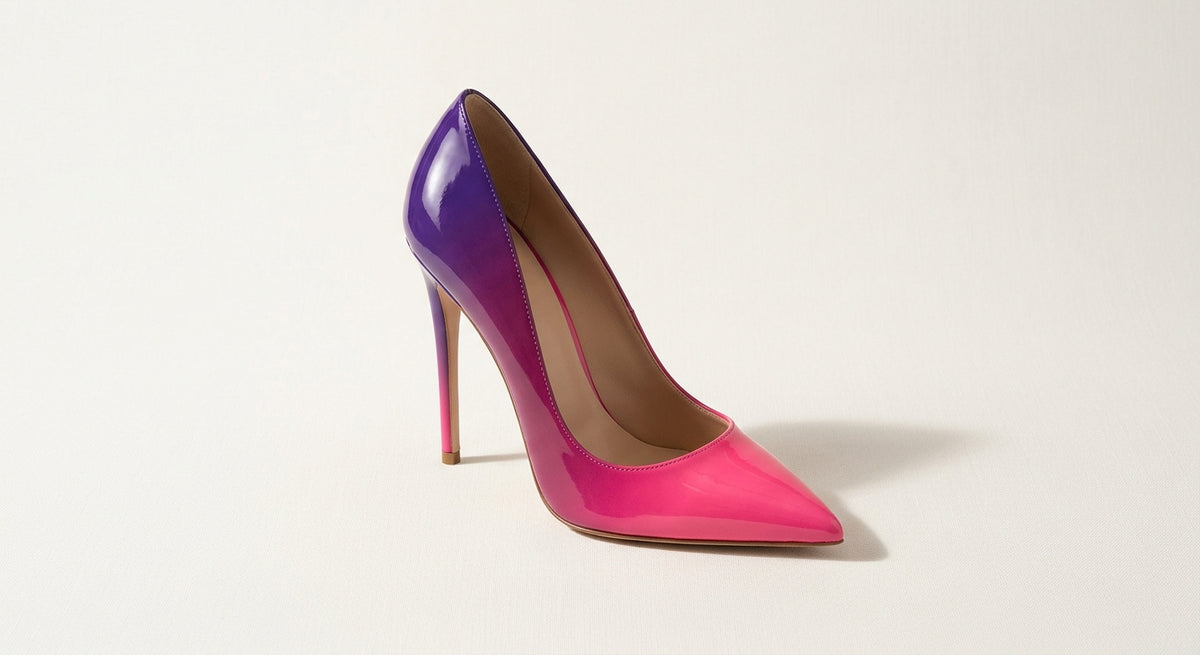 Ombré lakādas kurpes ar stiletto papēdi