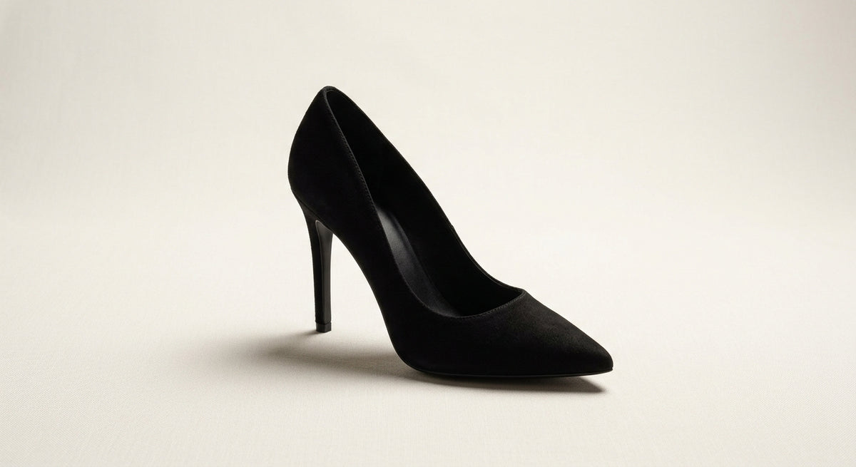 Melnas zamša stiletto kurpes